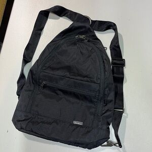 Eddie Bauer mini backpack/sling purse, black, brand new no tags